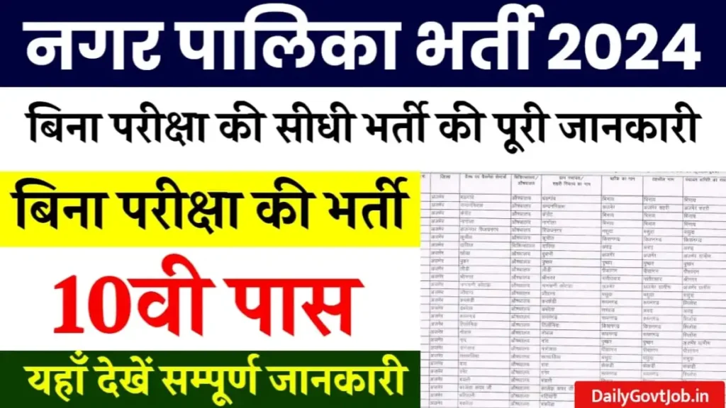Nagar Palika Vacancy 2024