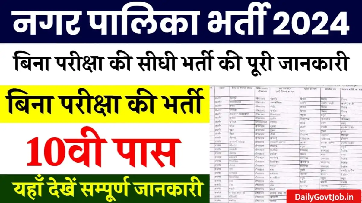 Nagar Palika Vacancy 2024