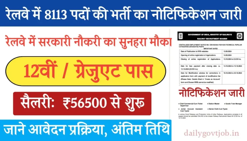 Railway NTPC Vacancy
