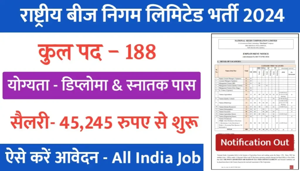National Seed Corporation Recruitment