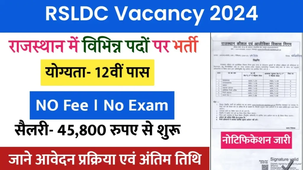 RSLDC Vacancy 2024