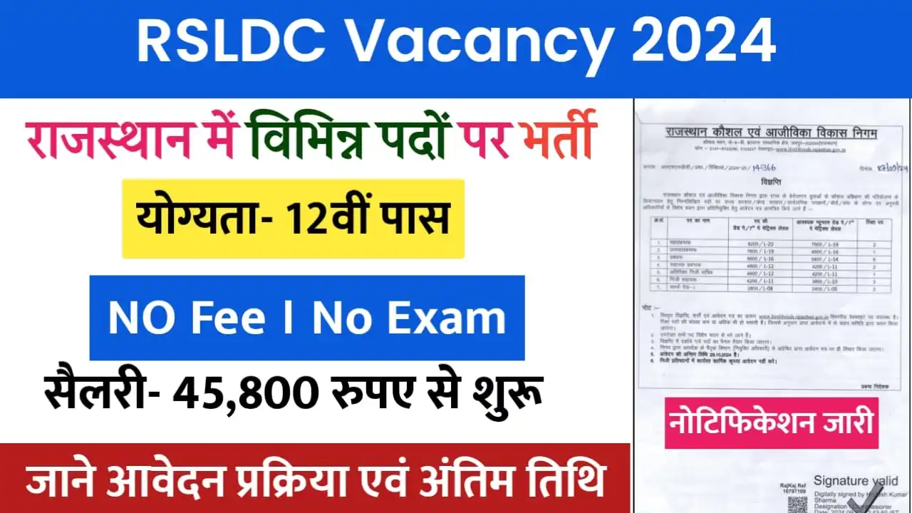RSLDC Vacancy 2024