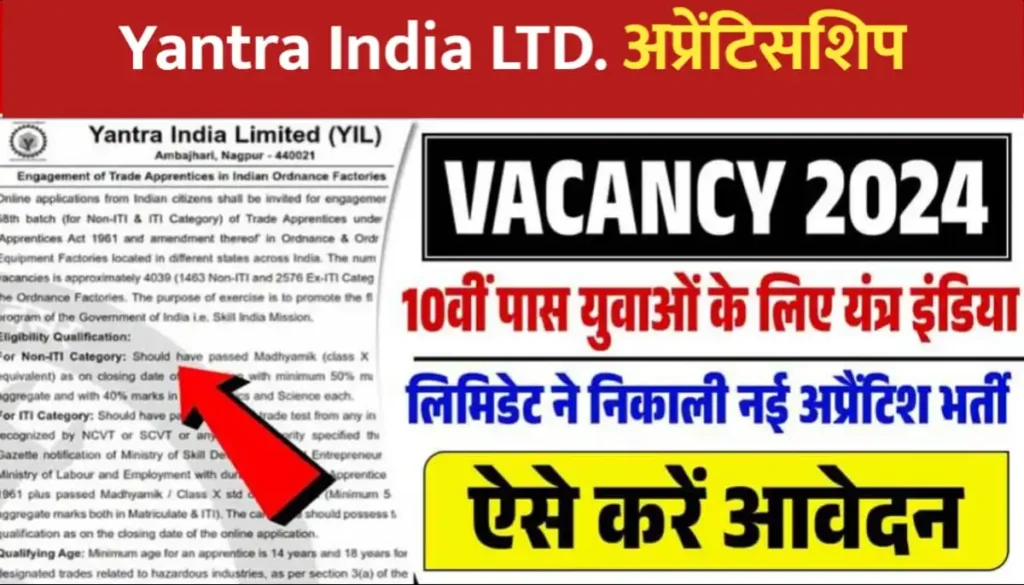 Yantra India Limited Recruitment 2024