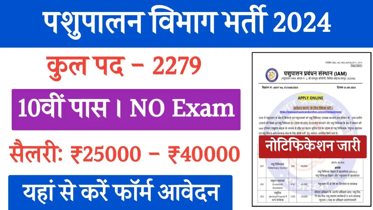 Pashupalan Vibhag Bharti 2024
