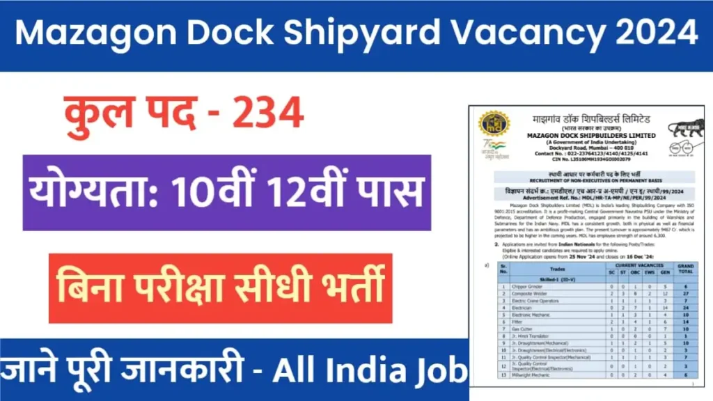 Mazagon Dock Vacancy 2024