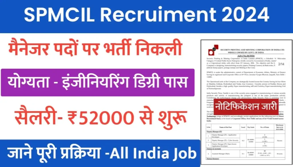SPMCIL Recruitment 2024