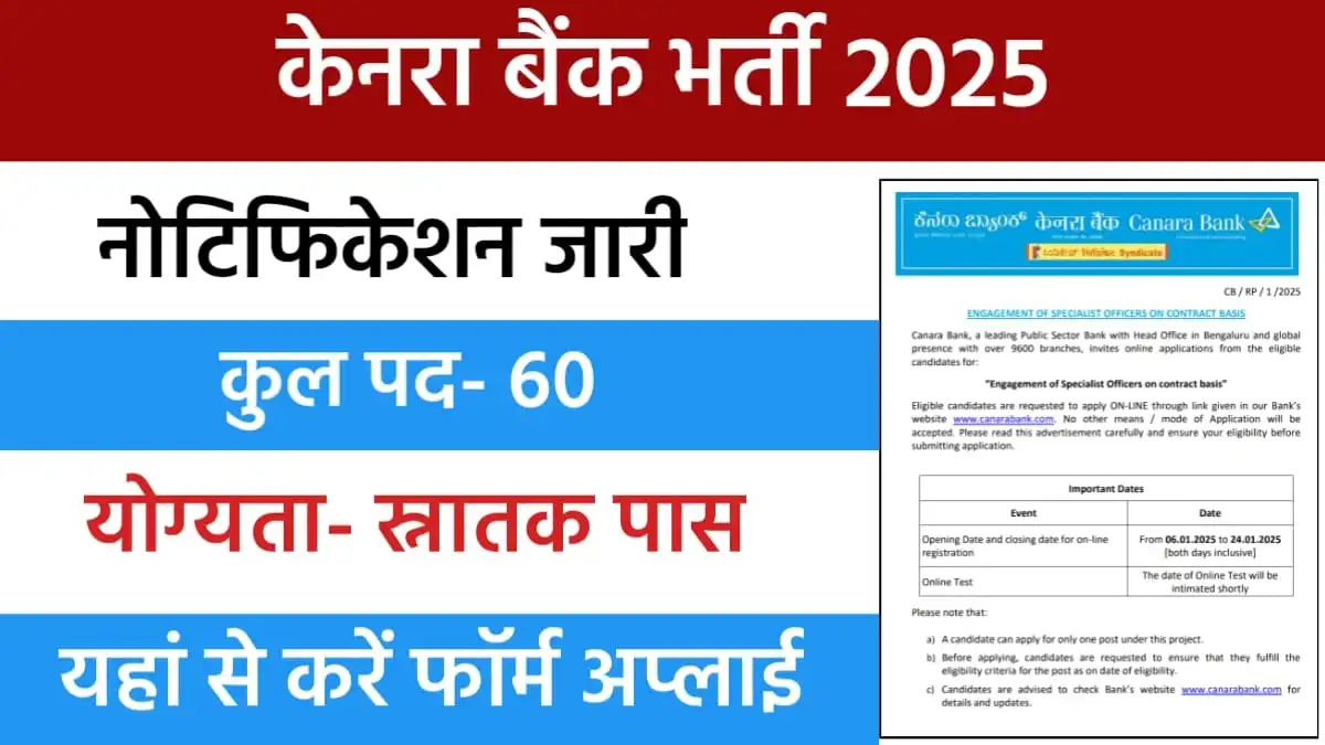 Canara Bank Recruitment 2025