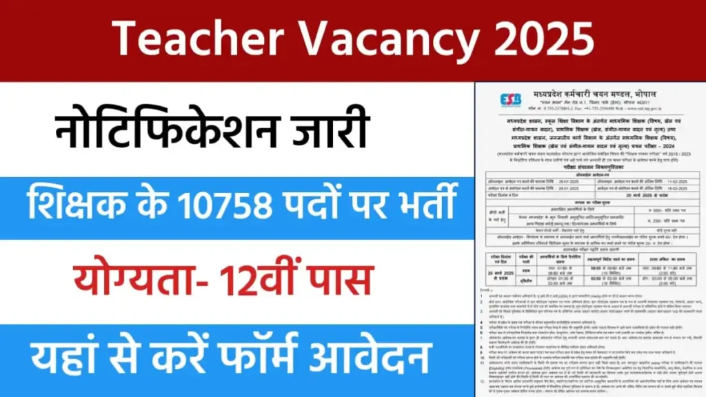 MP Teacher Vacancy